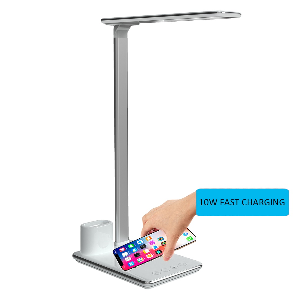New technology  LED Table desk Lamp with 10W QI Wireless Fast Phone Charger Table Reading Light portable charger LM-33